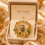 Broche vintage abeille et fleur 3D