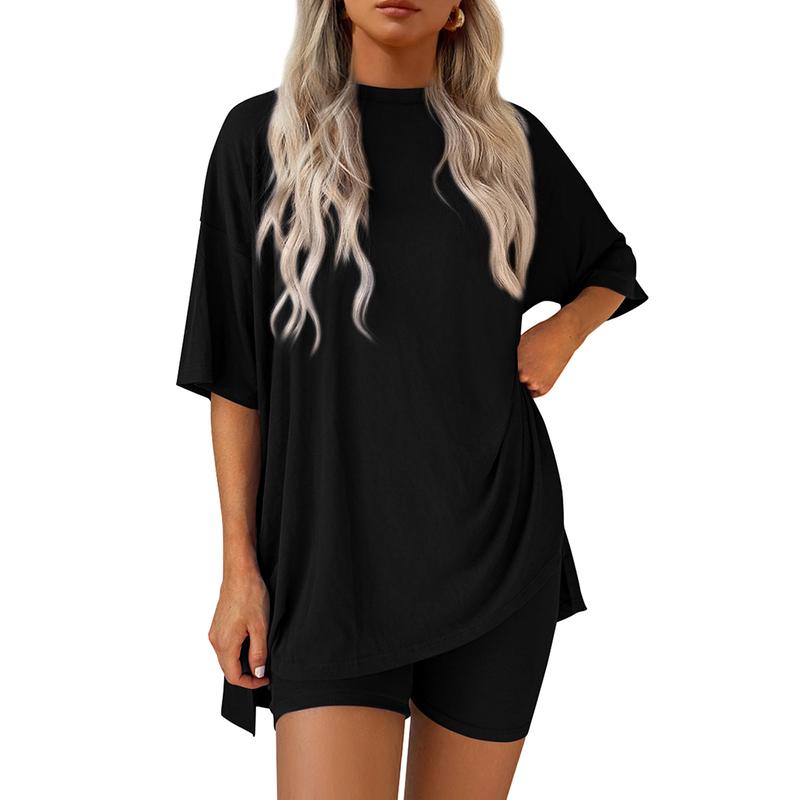 Oversized Top & Biker Shorts Lounge Set