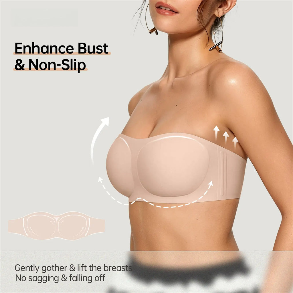 Women's Seamless Strapless Bra | Wireless Non-Slip Bandeau