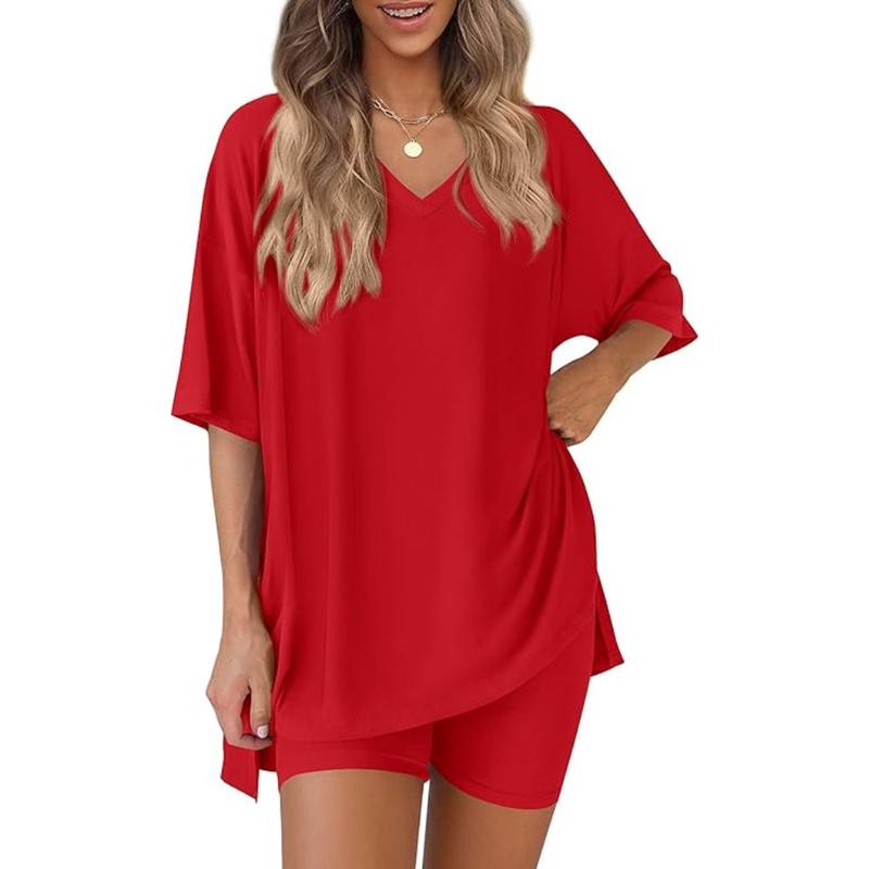 Oversized Top & Biker Shorts Lounge Set