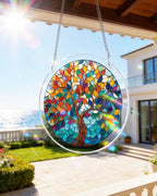 Attrape-soleil en acrylique - Arbre aux feuilles lumineuses