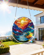 Attrape-soleil en acrylique - Lune de montagne glacée