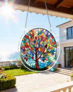Attrape-soleil Arbre de Vie vibrant en acrylique pour puzzle