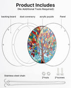 Attrape-soleil Arbre de Vie vibrant en acrylique pour puzzle