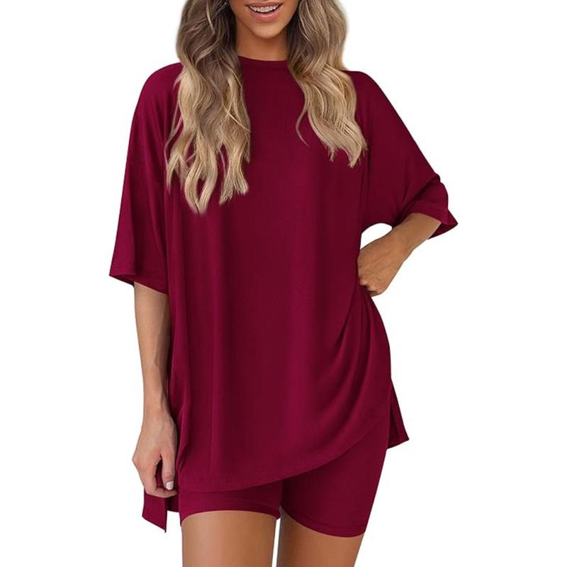 Oversized Top & Biker Shorts Lounge Set