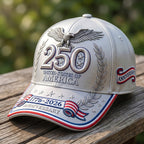 Casquette décontractée avec impression artistique du 250e anniversaire américain