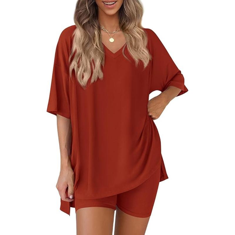 Oversized Top & Biker Shorts Lounge Set