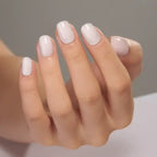 Lot de 30 faux ongles blush brillants – Manucure courte naturelle pour tous les jours