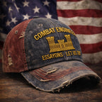 Casquette brodée US Combat Engineer effet usé