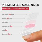 Lot de 30 faux ongles blush brillants – Manucure courte naturelle pour tous les jours