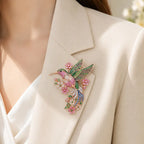 Broche Colibri en Fleurs
