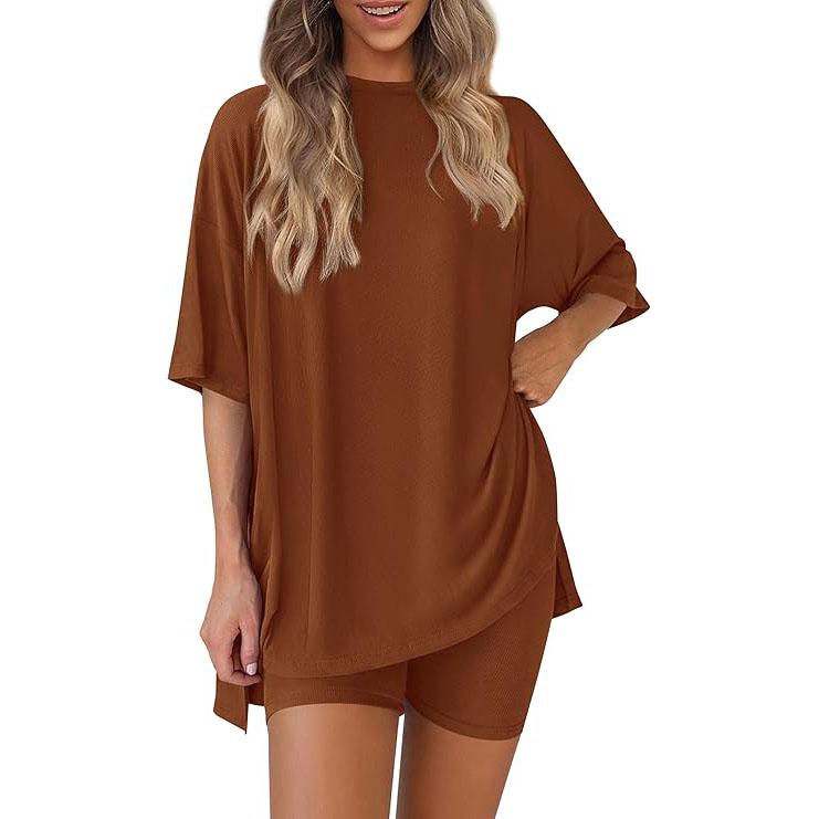 Oversized Top & Biker Shorts Lounge Set
