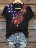 Women's 250th Anniversary National Flag Print Casual T-Shirt