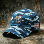 Casquette de baseball décontractée avec motif aigle camouflé américain
