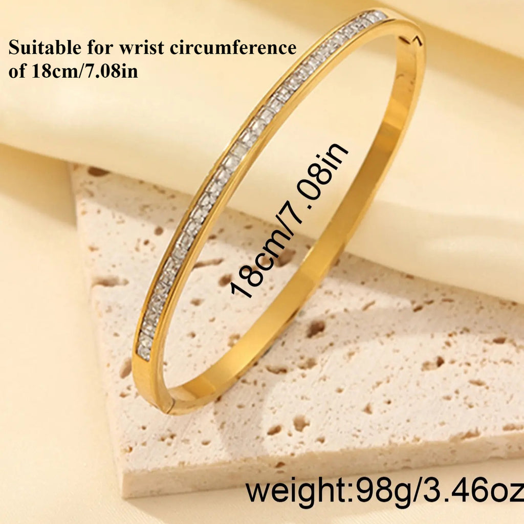 5-Piece 18K Gold Plated Titanium Steel Bracelet Set