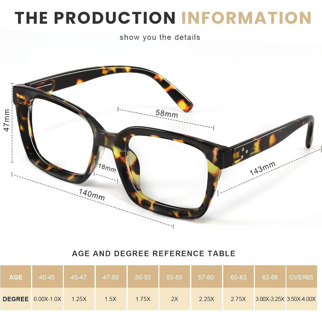 3 Pack Blue Light Blocking Reading Glasses for Women & Men | Oversized Square Readers with HD Anti-Glare Lenses