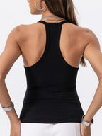 Débardeur dos nageur à col en V avec soutien-gorge intégré
