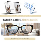 Lot de 3 lunettes de lecture carrées surdimensionnées pour femmes – Ensemble de lunettes de lecture à monture épaisse et tendance