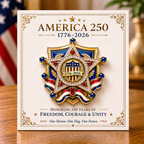Pin commémoratif du 250e anniversaire de la fondation des États-Unis (unisexe)
