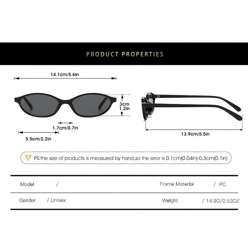 3-Pack Retro Y2K Oval Sunglasses for Women – Slim 90s UV Protection Shades