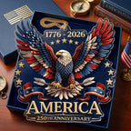 Ornement en acrylique « 250e anniversaire de l'Amérique » – Thème patriotique 1776-2026