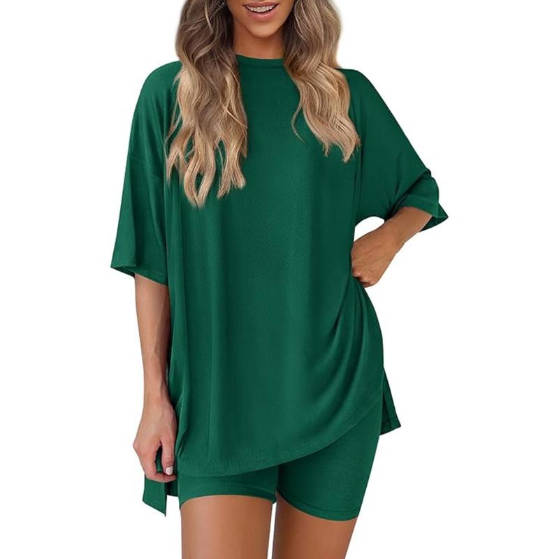 Oversized Top & Biker Shorts Lounge Set