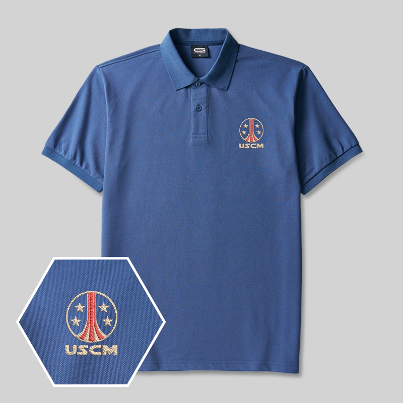 USCM Geek Embroidered Polo Shirt