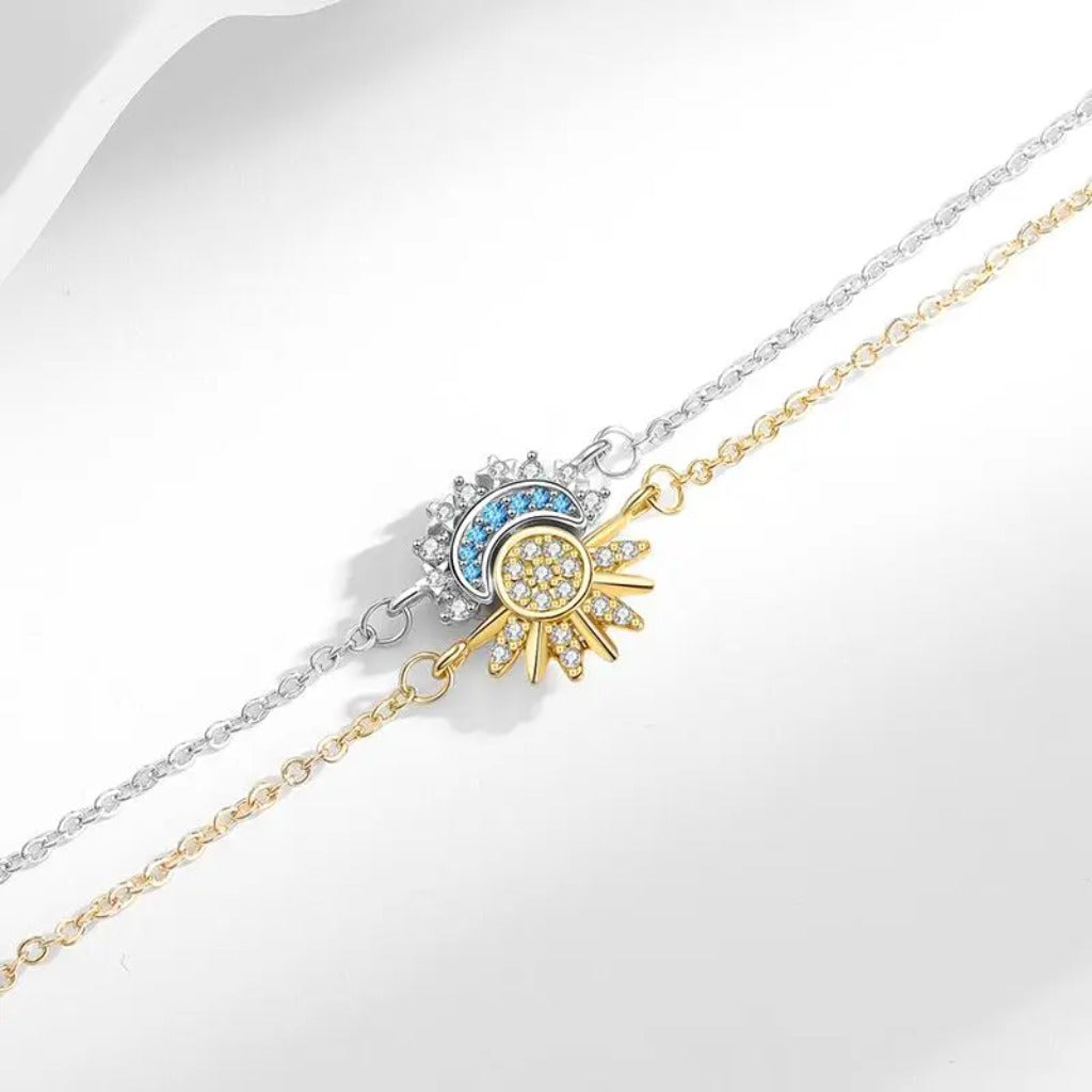 Sun & Moon Matching Bracelet Set – Stackable Friendship Gift for Best Friends, Sisters & Couples