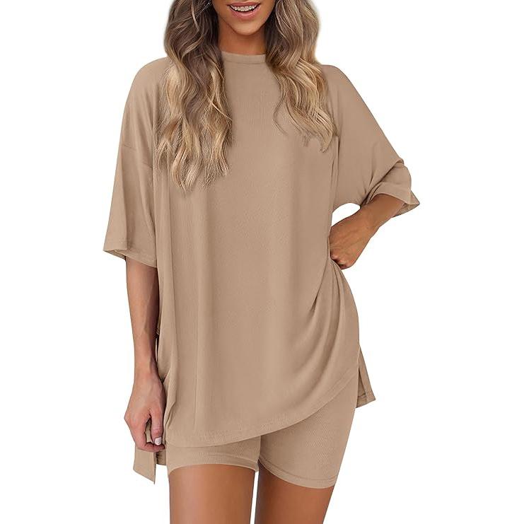 Oversized Top & Biker Shorts Lounge Set