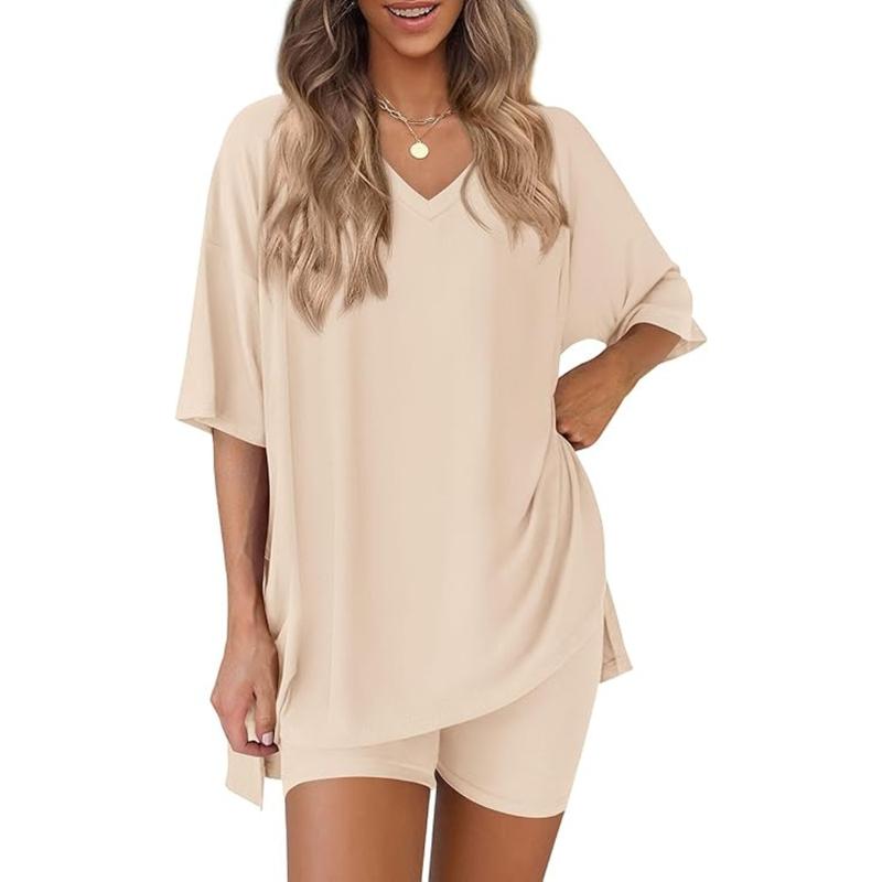 Oversized Top & Biker Shorts Lounge Set
