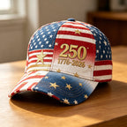 Casquette de baseball décontractée unisexe imprimée 250e anniversaire des États-Unis