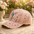 Casquette de baseball rose colibri floral pour le cancer du sein