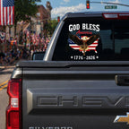 Autocollant pour le 250e anniversaire "God Bless America", autocollant de fenêtre patriotique chrétien avec aigle