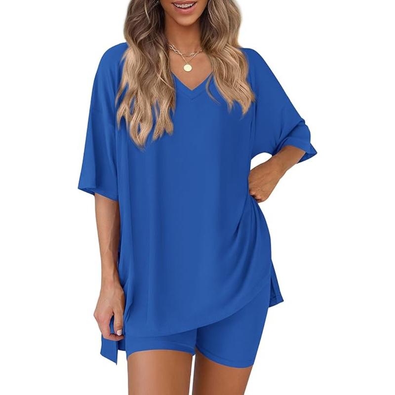 Oversized Top & Biker Shorts Lounge Set