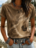Women's Retro Western Faith Print Casual Top
