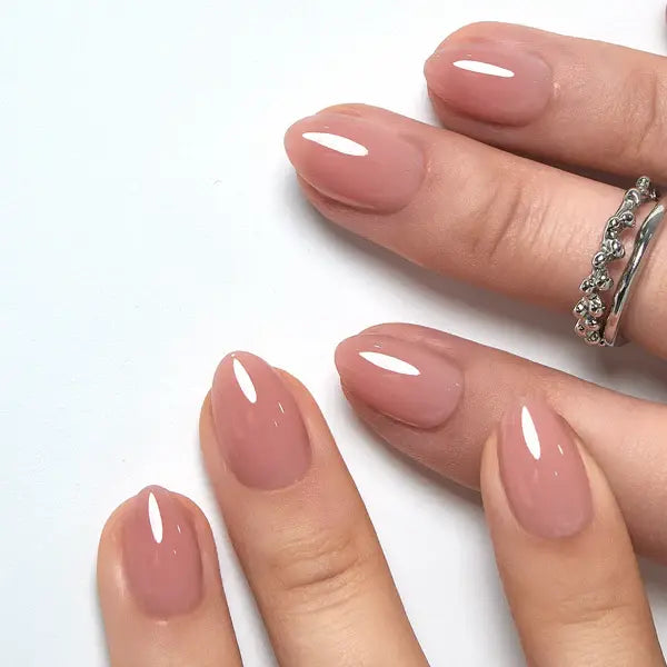 Lot de 30 faux ongles blush brillants – Manucure courte naturelle pour tous les jours