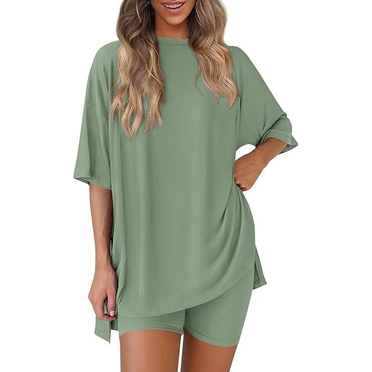 Oversized Top & Biker Shorts Lounge Set