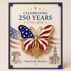 Broche papillon drapeau américain pour célébrer les 250 ans 1776-2026 Broche papillon patriotique