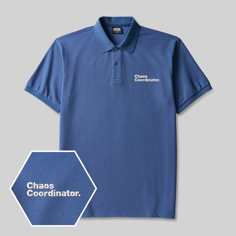 Chaos Coordinator Geek Embroidered Polo Shirt