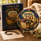 Décoration suspendue patriotique America 250 en acrylique – 1776-2026, avec aigle, Liberty Bell et motif floral de l'Indépendance
