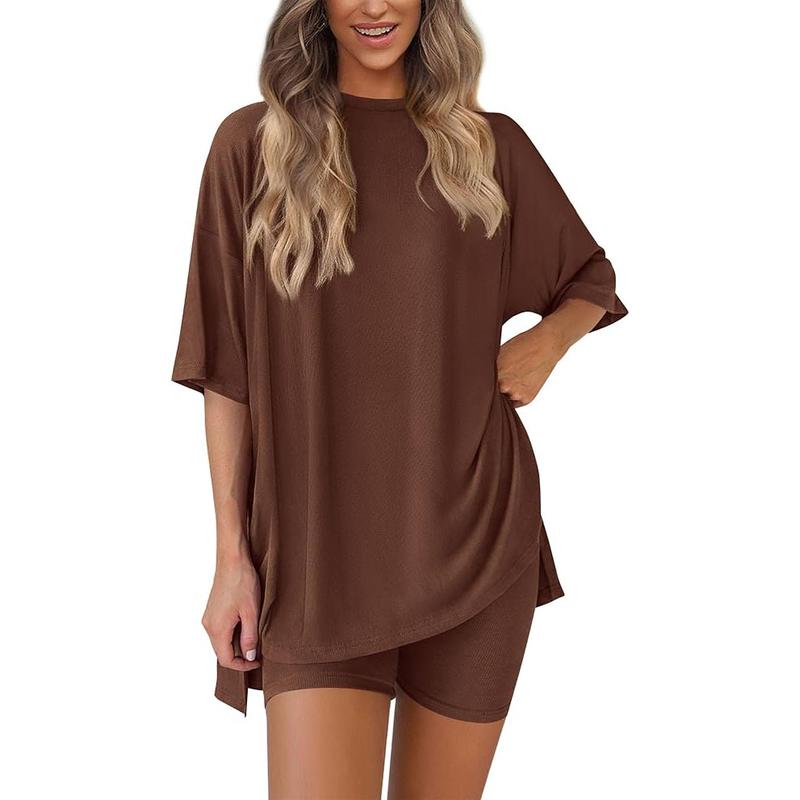 Oversized Top & Biker Shorts Lounge Set