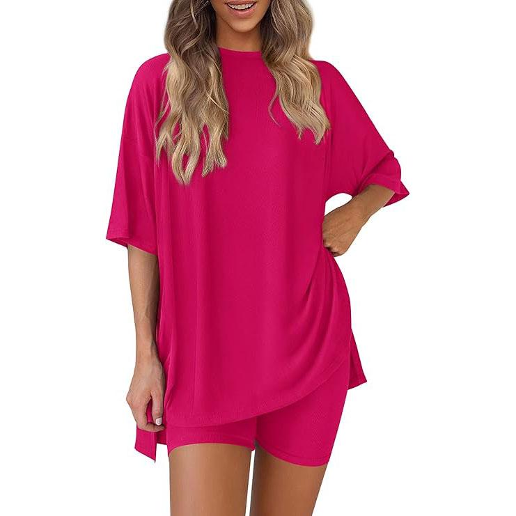 Oversized Top & Biker Shorts Lounge Set
