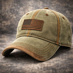 Casquette de baseball délavée avec drapeau américain vintage