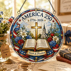 Ornement de suspension casse-tête acrylique 250e anniversaire de l'Amérique | Décoration patriotique attrape-soleil de fenêtre 1776-2026