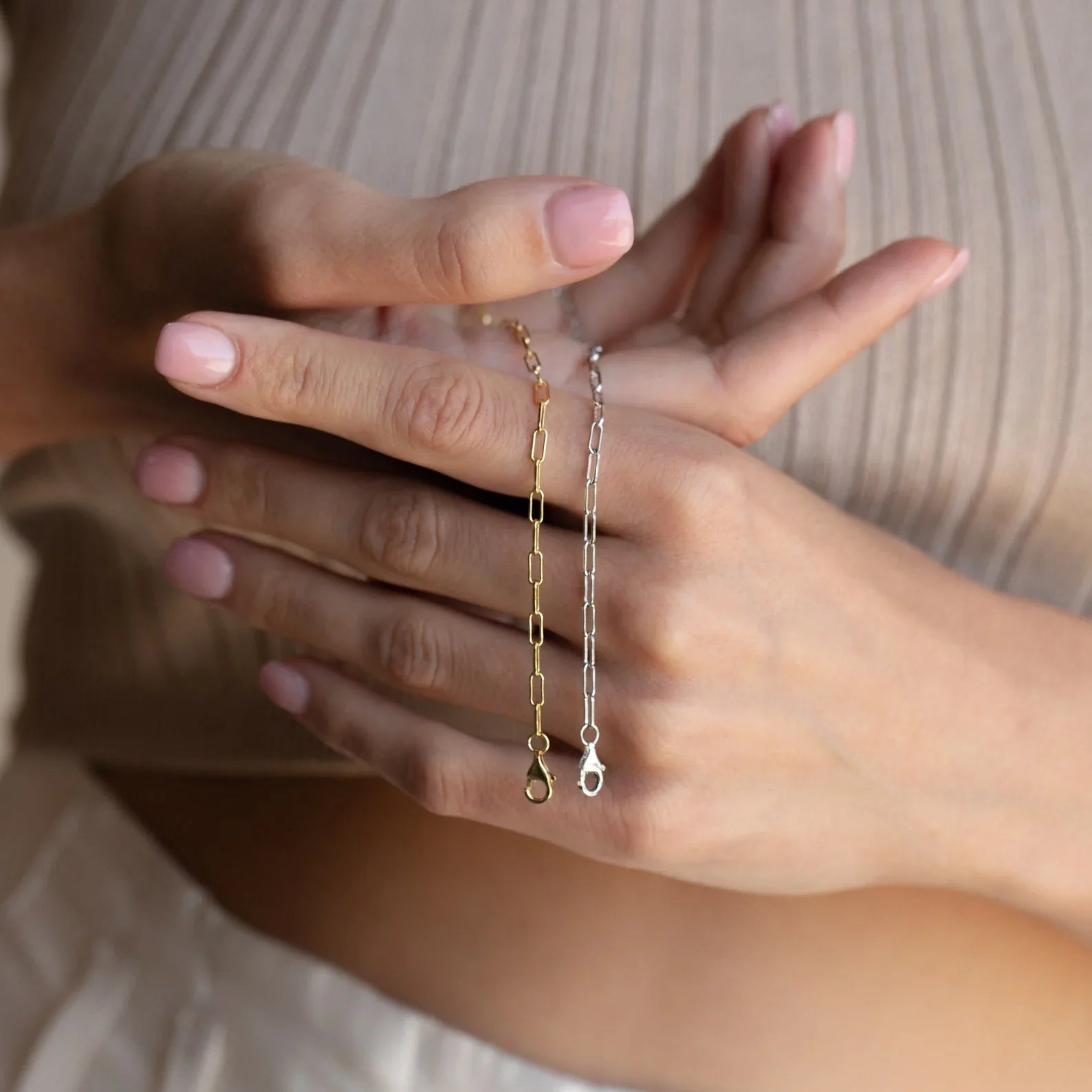 Bracelet chaîne trombone