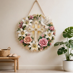 ✝️💐Kit de Décoration à Suspendre en Diamant - Croix, Fleurs et Colombe de la Paix