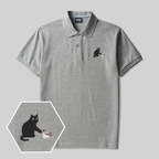 Polo brodé Chat Geek Amusant