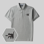 Polo brodé Samouraï Chat Geek