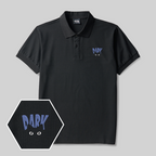 Polo brodé Chat Geek Noir