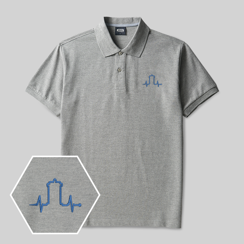 Who Heartbeat Geek Embroidered Polo Shirt